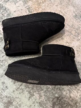 Juicy Couture Women’s Faux Fur Lined Ankle Booties - Bow Accent, Size 6
